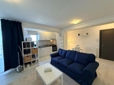 Garsoniera, 39 mp, prima închiriere, parcare, centrala, balcon, Otopeni 